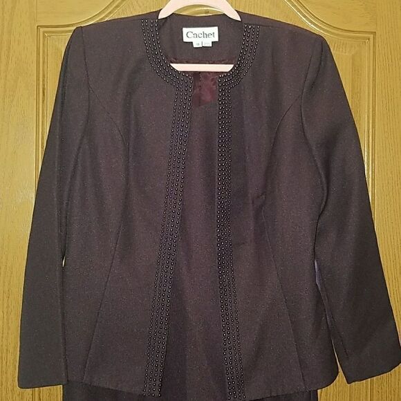 Cachet deep eggplant 2 pc dress Sz.10 - Picture 2 of 5